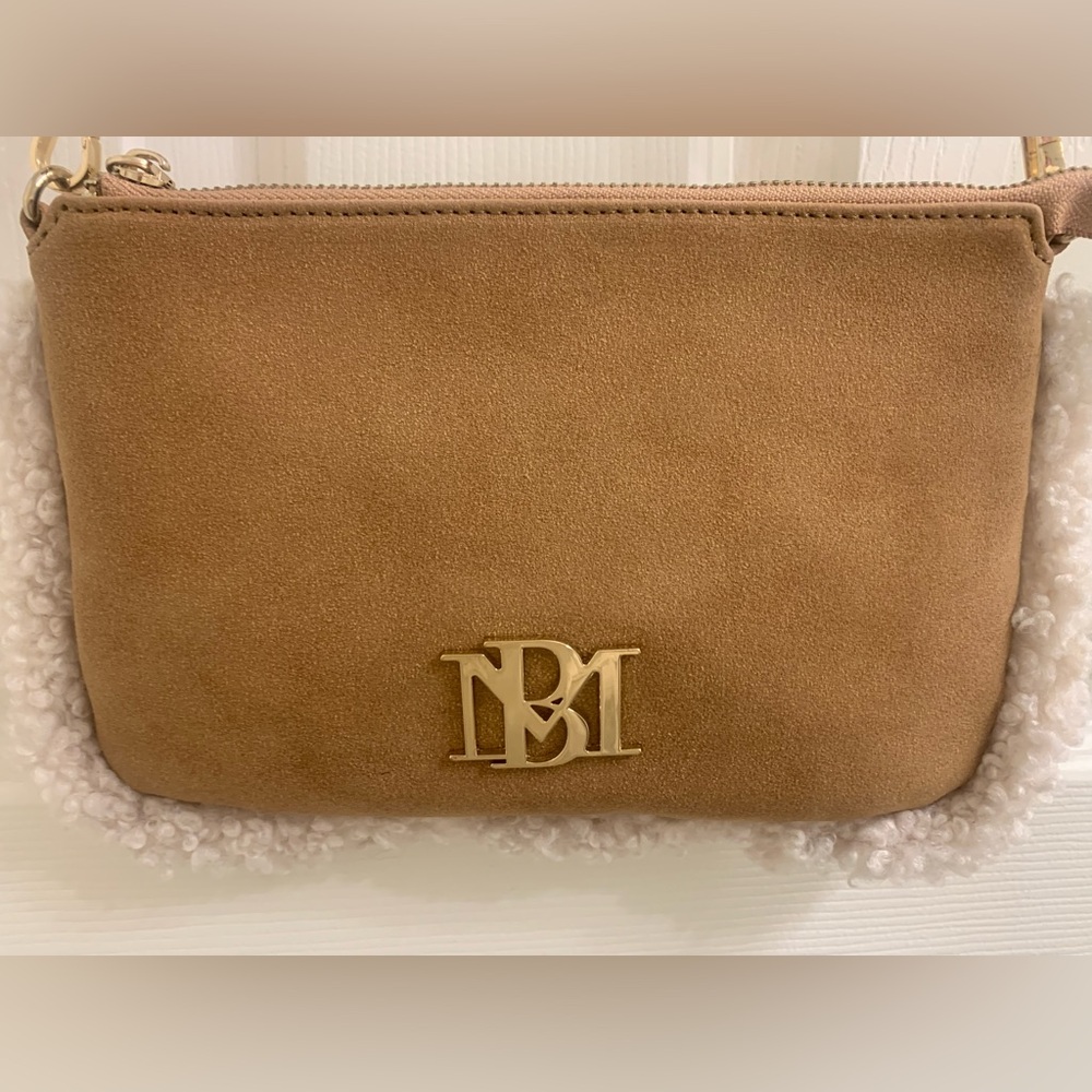 Badgley Mischka faux suede Sherpa crossbody NWOT - Picture 2 of 9
